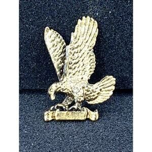 Eagle in Attack Mode Gold Tones Pendant 1.5"